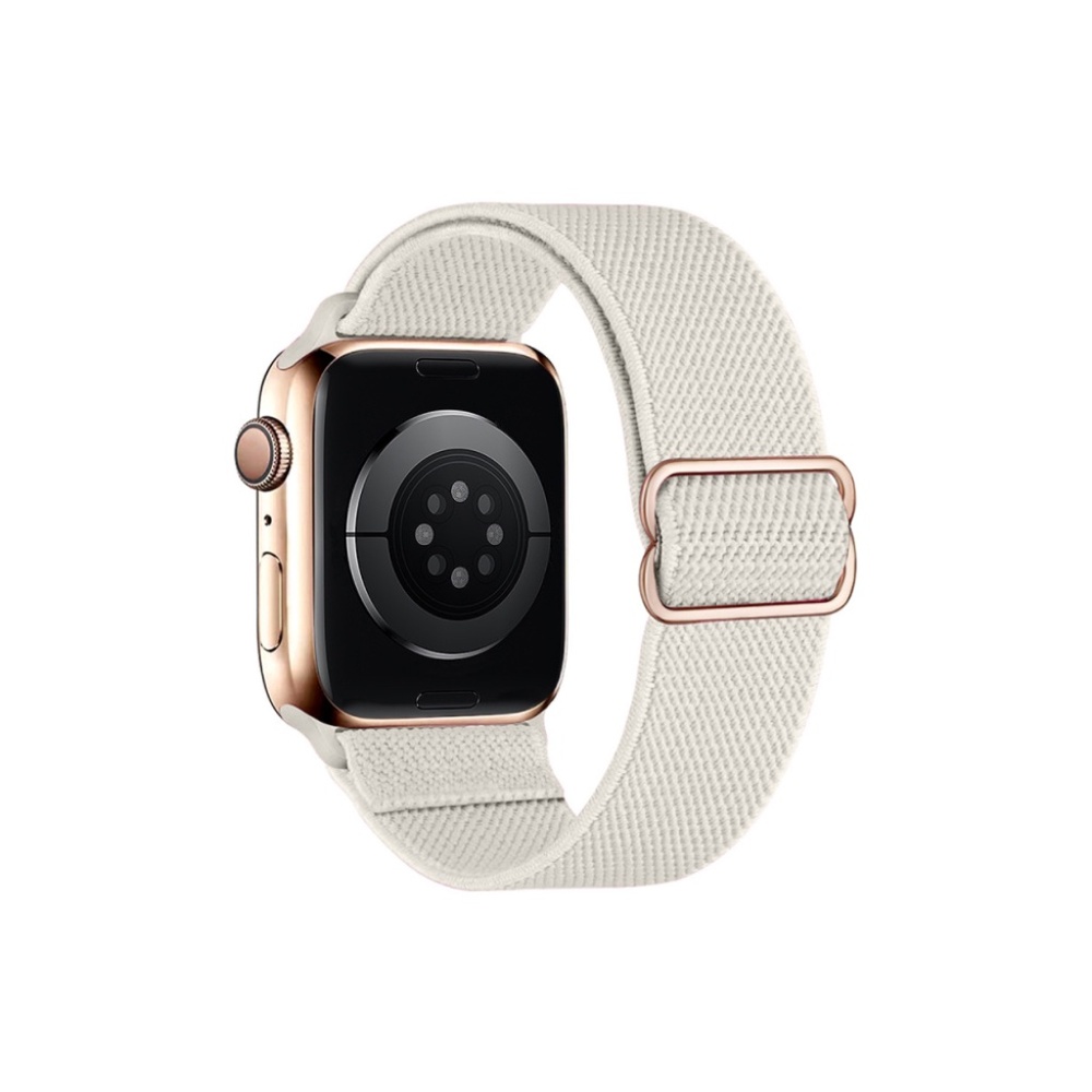 Adjustable Nylon Apple Watch Strap with Buckle - Cream White